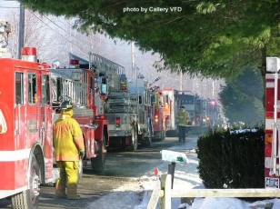 Structure fire on Caromar Drive, photo by Callery VFD, Sta 19