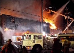 Commercial building fire, photo by Monessen Hilltop VFD, Sta 81